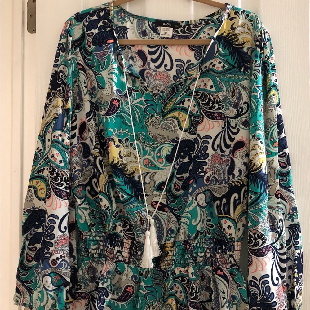 ING Pastel Paisley Bohemian Blouse